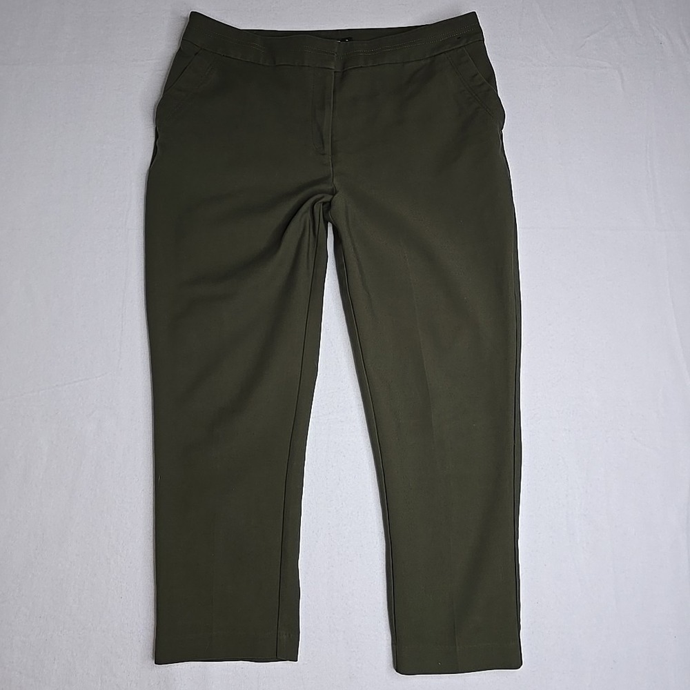 7th Avenue Design Studio NY & Co. Womens Green Ankle Straight Pants 14 High Rise